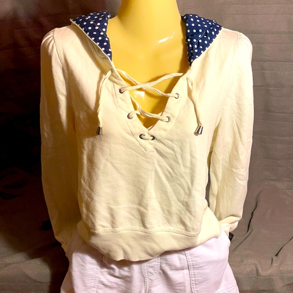 Hockey Lace Up Crop Hoodie